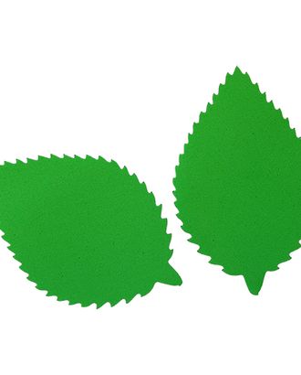 фом8-3-1 Заготовка из фоамирана 'Лист пильчатый', 5х7 см,10шт, зелёный арт. АРС-7511-1-АРС0001137282