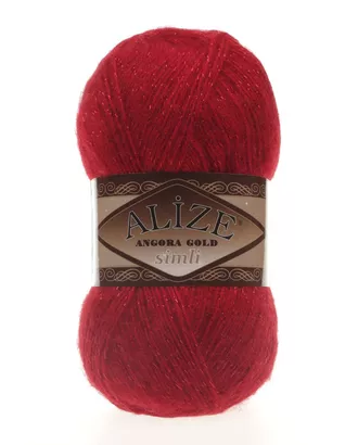 Купить Пряжа Alize 'Angora Gold Simli' 100гр. 500м. (20% шерсть, 5% металлик, 75% акрил) (106 красный) арт. АРС-55263-1-АРС0001206541 оптом в Казахстане