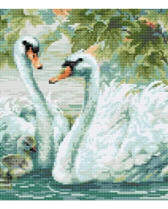 Купить AM0036 Набор алмазной мозаики Риолис 'Белые лебеди' 30*30см арт. АРС-51727-1-АРС0001211509 оптом в Казахстане