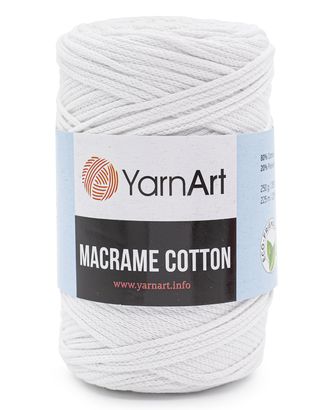 Пряжа YarnArt 'Macrame Cotton' 250гр 225м (80% хлопок, 20% полиэстер) (751 белый) арт. АРС-47145-1-АРС0001220361