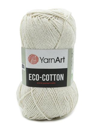 Пряжа YarnArt 'Eco Cotton' 100гр 220м (80% хлопок, 20% полиэстер) (762 кремовый) арт. АРС-44865-1-АРС0001234119