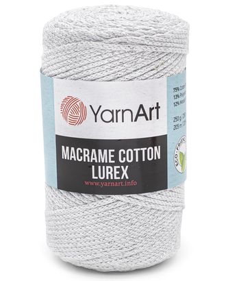 Пряжа YarnArt 'Macrame cotton Lurex' 250гр 205м (75% хлопок, 13% полиэстер, 12% металлик) (720 белое серебро) арт. АРС-47843-1-АРС0001234179