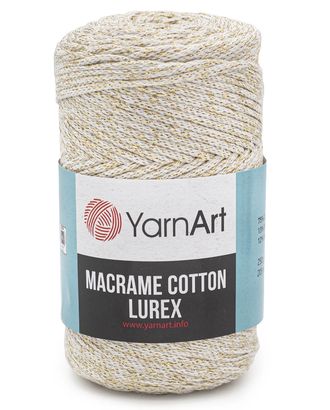 Пряжа YarnArt 'Macrame cotton Lurex' 250гр 205м (75% хлопок, 13% полиэстер, 12% металлик) (724 белое золото) арт. АРС-47846-1-АРС0001234182