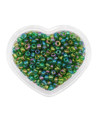 Купить Бисер Astra&Craft 11/0, 8 (+/-0,5) г в форме 'Сердце', цвет 167B зеленый/прозр.радужный арт. АРС-37435-1-АРС0001257670 оптом в Усть-Каменогорске