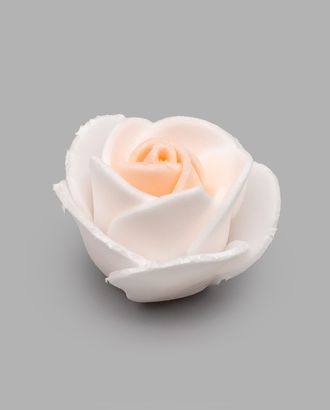 25152 Цветочек 'Розочка' из фоамирана 38мм, упак(8шт), цв. белый/св. персиковый арт. АРС-59939-1-АРС0001262501