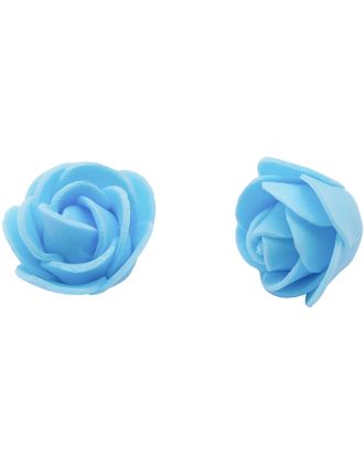 Цветочек 'Розочка' из фоамирана 35мм, уп. 10шт (голубой) арт. АРС-59812-1-АРС0001263145
