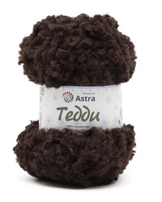 Пряжа Astra Premium 'Тедди' букле 150гр 35м (100% полиэстер) (07 коричневый) арт. АРС-57647-1-АРС0001281520