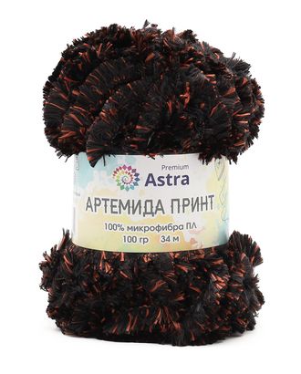 Пряжа Astra Premium 'Артемида Принт' 100гр 34м (100% микрофибра ПЛ) (03 черный/оранжевый) арт. АРС-57653-1-АРС0001281527
