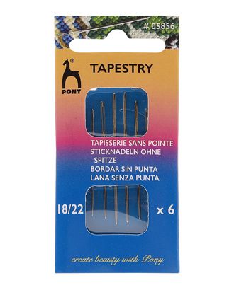 05856 Иглы ручные гобеленовые с золотым ушком Tapestry №18-22, 6шт, PONY арт. АРС-57070-1-АРС0001283055