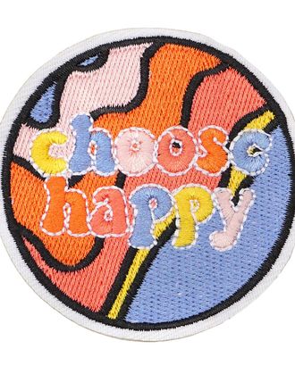Термоаппликация 'Choose Happy', 6,4*6,5см, Hobby&Pro арт. АРС-58743-1-АРС0001287138