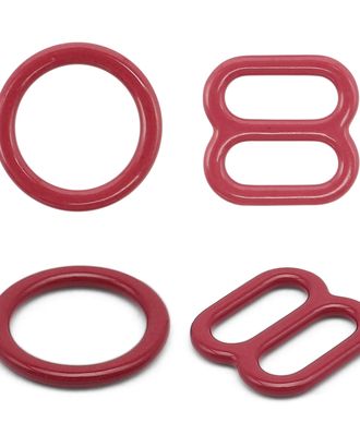 Кольца и регуляторы для бретелей бюстгальтера 8 мм, металл/эмаль, 20 шт/упак, цвет темно-красный арт. АРС-57770-1-АРС0001288558