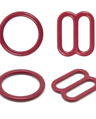 Кольца и регуляторы для бретелей бюстгальтера 10 мм, металл/эмаль, 20 шт/упак, цвет темно-красный арт. АРС-57774-1-АРС0001288562