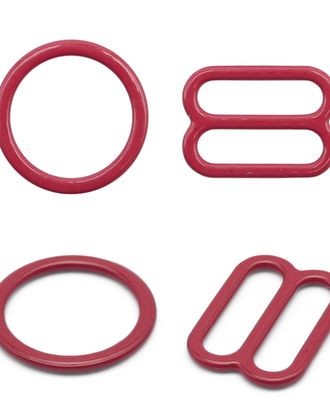 Кольца и регуляторы для бретелей бюстгальтера 12 мм, металл/эмаль, 20 шт/упак, цвет темно-красный арт. АРС-57778-1-АРС0001288566