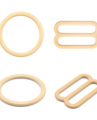Кольца и регуляторы для бретелей бюстгальтера 15 мм, металл/эмаль, 20 шт/упак, цвет телесный арт. АРС-57781-1-АРС0001288569