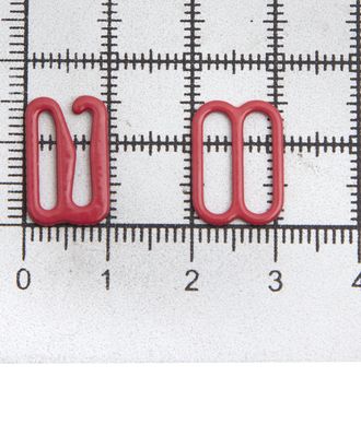 Крючки и регуляторы для бретелей бюстгальтера 12 мм, металл/эмаль, 18 шт/упак, цвет темно-красный арт. АРС-57796-1-АРС0001288585