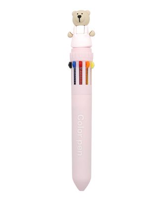 74901 Ручка шариковая автоматическая Мишка розовый, 10-цветная арт. АРС-57258-1-АРС0001291322