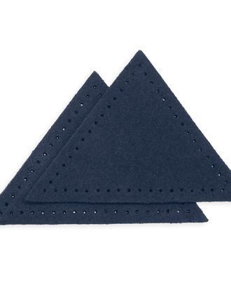 59903 Заплатки пришивные из замши, треугольник равнобедр., стор.8см, с перфорацией, 2шт/уп, 100%кожа (22 темно-синий) арт. АРС-58908-1-АРС0001292722