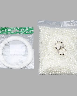 Набор для плетения сумки из бусин 8 мм белый жемчуг, Astra&Craft арт. АРС-59065-1-АРС0001293839