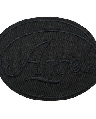 LA559 Термоаппликация круг 'ANGEL' black 93мм*67мм (Black (черный)) арт. АРС-60037-1-АРС0001295972