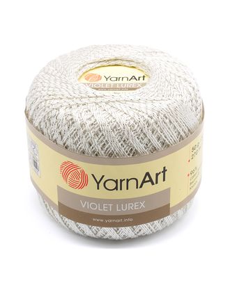 Пряжа YarnArt 'Violet Lurex' 50гр 282м (96% мерсеризованный хлопок, 4% металлик) (1000 белый/серебро) арт. АРС-50127-1-АРС0000821434