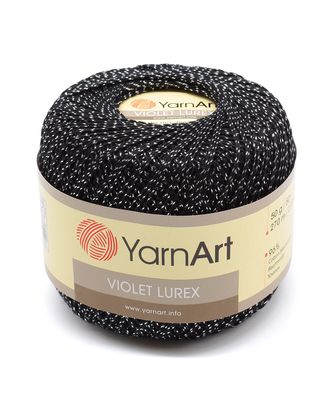Пряжа YarnArt 'Violet Lurex' 50гр 282м (96% мерсеризованный хлопок, 4% металлик) (1999 черный/серебро) арт. АРС-54149-1-АРС0000853076
