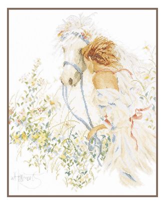 PN-0007952 Набор для вышивания LanArte 'Девушка и лошадь' 39x49см арт. АРС-50668-1-АРС0000866916
