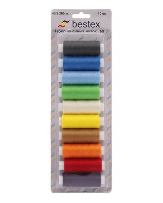 Нитки Набор ниток Bestex(3) 40/2, 200м, 10шт арт. АРС-32265-1-АРС0000913902 Купить Нитки Набор ниток Bestex(3) 40/2, 200м, 10шт арт. АРС-32265-1-АРС0000913902 оптом