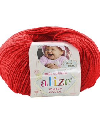 Пряжа ALIZE 'Baby wool' 50гр. 175м. (20%бамбук, 40%шерсть, 40%акрил)ТУ (56 красный) арт. АРС-50769-1-АРС0000914354