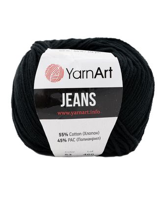 Пряжа YarnArt 'Jeans' 50гр 160м (55% хлопок, 45% полиакрил) (53 черный) арт. АРС-50789-1-АРС0000914938