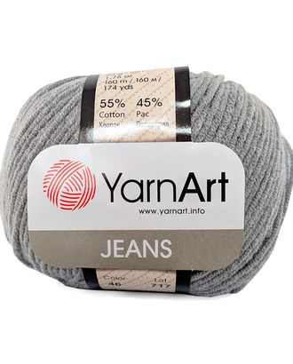 Пряжа YarnArt 'Jeans' 50гр 160м (55% хлопок, 45% полиакрил) (46 серый) арт. АРС-50790-1-АРС0000914939