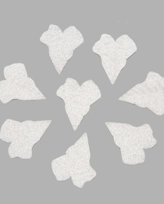 YX15-118 Бумажные листья с блестками, 4,5*4 см, упак./8 шт., 'Астра' (серебряный) арт. АРС-4620-1-АРС0001091908