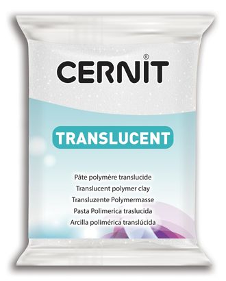 CE0920056 Пластика полимерная запекаемая 'Cernit 'TRANSLUCENT' прозрачный 56 гр. (010 белый с блестками) арт. АРС-9945-1-АРС0001174963