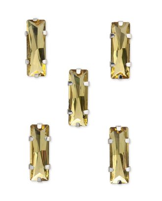 ДЦ002НН515 Хрустальные стразы в металлических цапах (серебро) Желтый 5х15 мм 5 шт/упак арт. АРС-13161-1-АРС0001206495