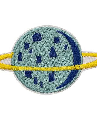 Термоаппликация 'Сине-голубая планета с желтым кольцом', 6.8*4.2см арт. АРС-26172-1-АРС0001223355