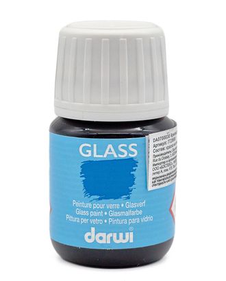 DA0700030 Акриловая краска для стекла GLASS, 30 мл, Darwi (100 черный) арт. АРС-31988-1-АРС0001207037