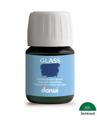 DA0700030 Акриловая краска для стекла GLASS, 30 мл, Darwi (600 зеленый) арт. АРС-31992-1-АРС0001207041
