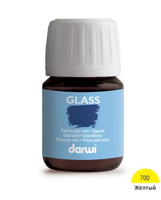 DA0700030 Акриловая краска для стекла GLASS, 30 мл, Darwi (700 желтый) арт. АРС-31993-1-АРС0001207042