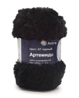 Пряжа Astra Premium 'Артемида' 100гр. 60м (100% микрофибра ПЛ) (07 черный) арт. АРС-33251-1-АРС0001234337