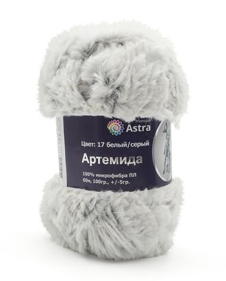 Пряжа Astra Premium 'Артемида' 100гр. 60м (100% микрофибра ПЛ) (17 белый/серый) арт. АРС-33260-1-АРС0001234346