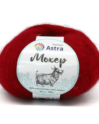 Пряжа Astra Premium 'Мохер' (Mohair) 25гр. 80м (50% кид мохер, 50% акрил) (12 красный) арт. АРС-33355-1-АРС0001239798