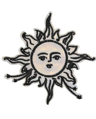 Термоаппликация 'Солнце', черный/белый, 8*8см, Hobby&Pro арт. АРС-34591-1-АРС0001244743
