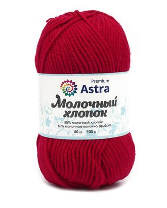 Пряжа Astra Premium 'Молочный хлопок' (Milk Cotton) 50гр 100м (+/-5%) (50%хлопок, 50%молочный акрил) (27 красный) арт. АРС-37187-1-АРС0001239836