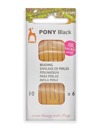 07884 Иглы ручные BLACK Beading, №10, черный, 6 шт PONY арт. АРС-38354-1-АРС0001237075