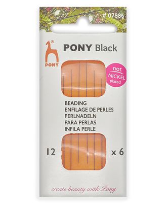 07886 Иглы ручные BLACK Beading, №12, черный, 6 шт PONY арт. АРС-38356-1-АРС0001237077