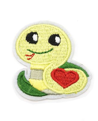 Термоаппликация 'Змейка с сердечком', зеленая 4,5*4,9см, Hobby&Pro арт. АРС-39251-1-АРС0001255987