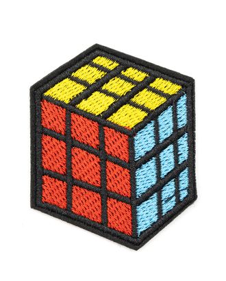 Термоаппликация 'Кубик', желтый/красный/синий 6*5см, Hobby&Pro арт. АРС-39382-1-АРС0001256044
