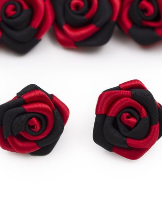 Цветы пришивные двухцветные 'Роза' 2,5 см (250/030 красный/черный) арт. АРС-40335-1-АРС0001268090