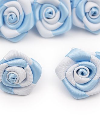 Цветы пришивные двухцветные 'Роза' 2,5 см (311/029 св.голубой/белый) арт. АРС-40336-1-АРС0001268091