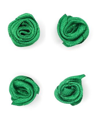 Цветы пришивные атласные 'Роза' 1,5 см, 4шт (зеленый) арт. АРС-41496-1-АРС0001269030