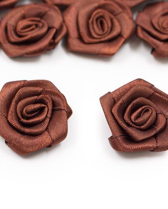 Цветы пришивные атласные 'Роза' 3,0 см (869 коричневый) арт. АРС-42222-1-АРС0001268035